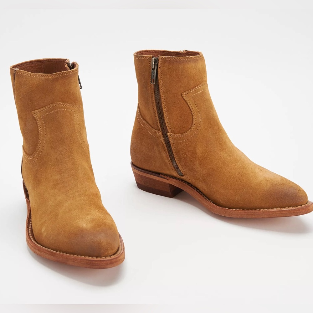 Frye Tan Suede Ankle Boots